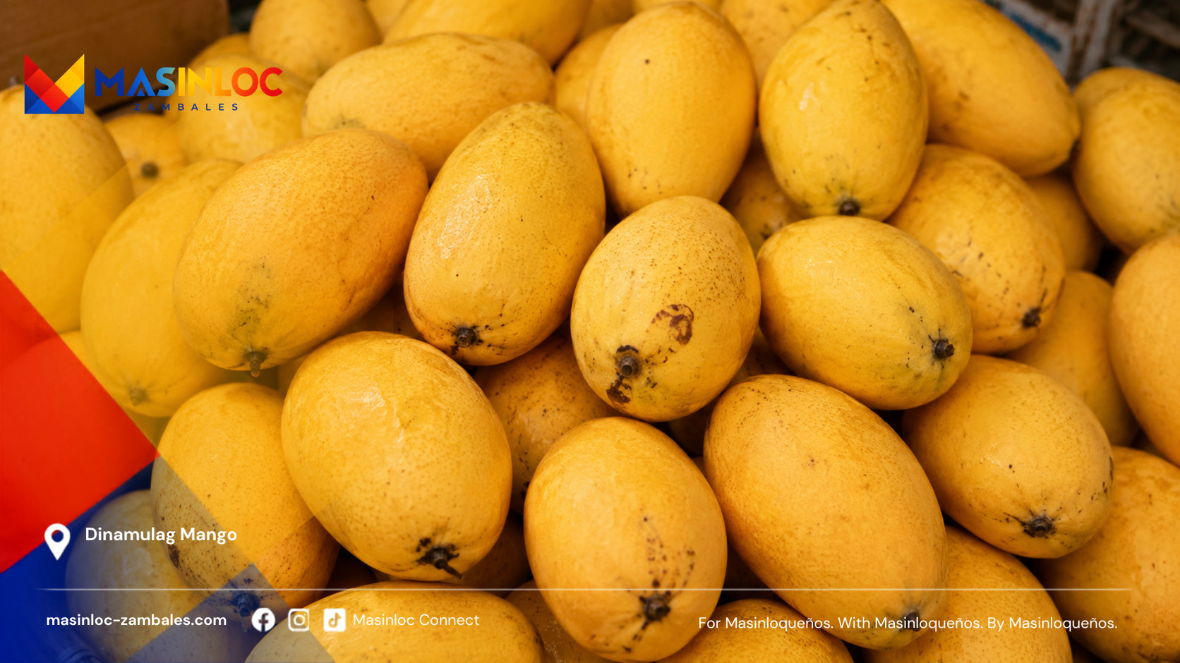 Ripe dinamulag mangoes in a woven basket